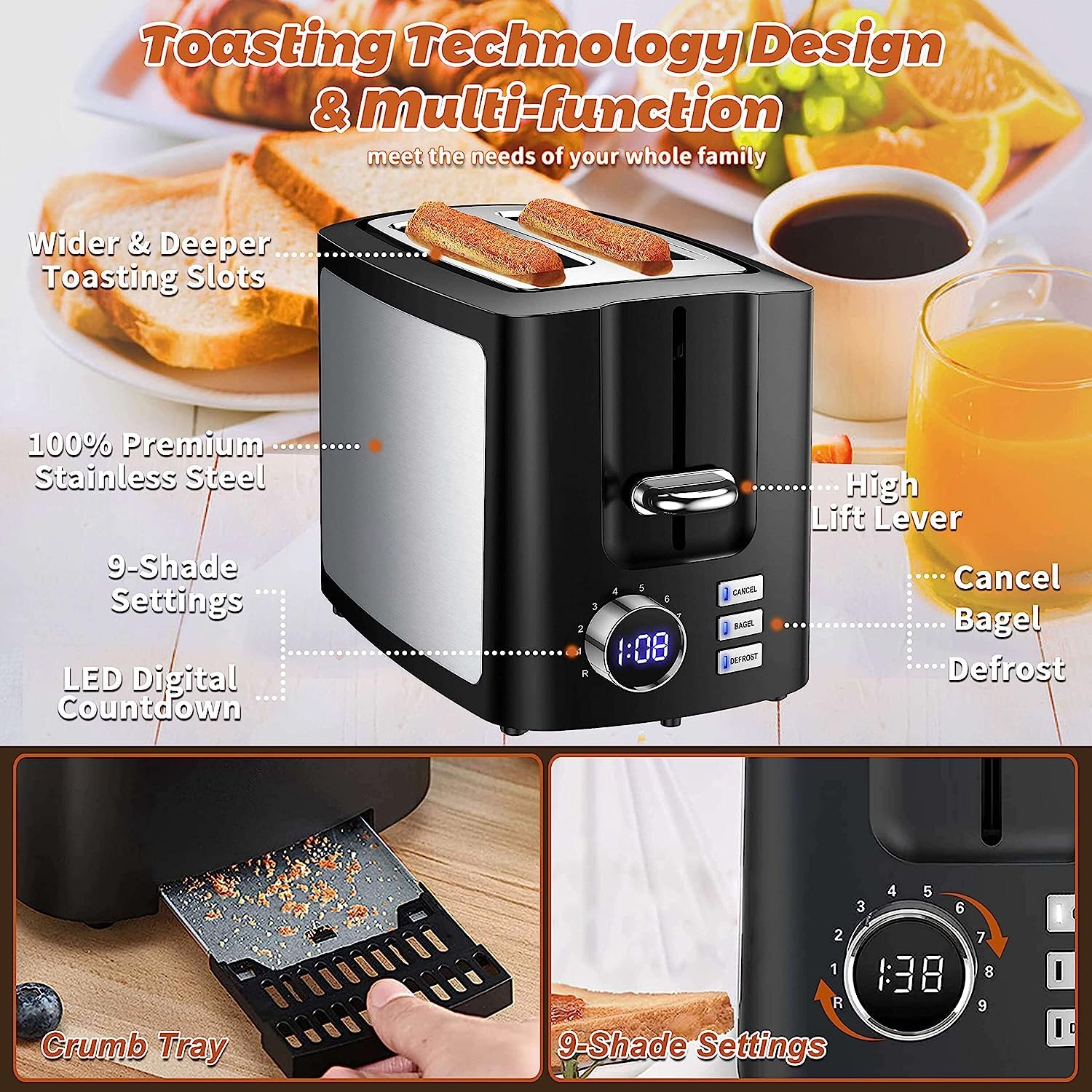 Hommater Toaster cord storage keeps counters neat and clutter-free