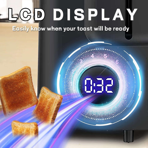 Hommater Toaster with countdown display speeds breakfast planning