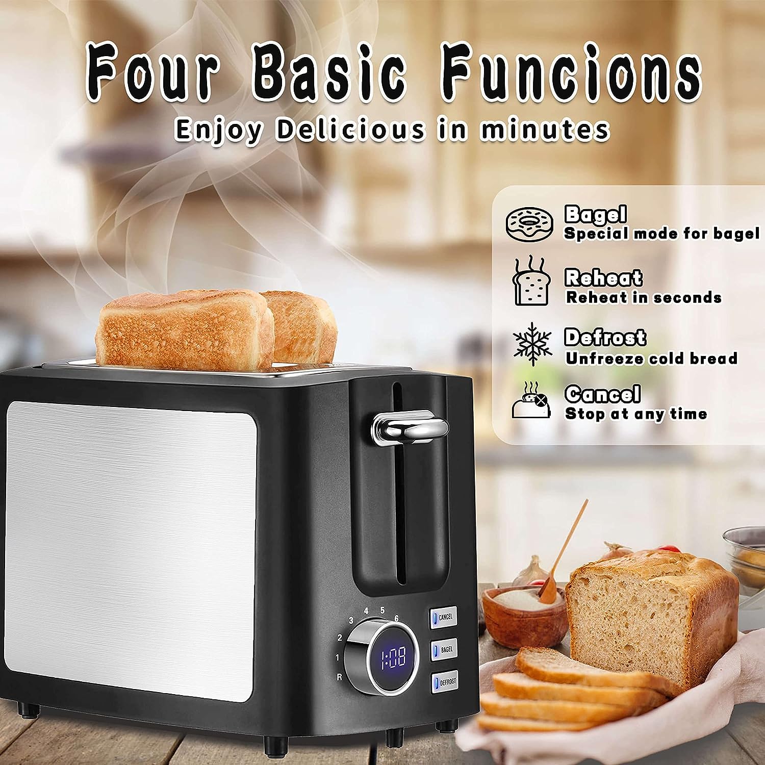 Hommater Toaster removable crumb tray eases cleanup after morning meals