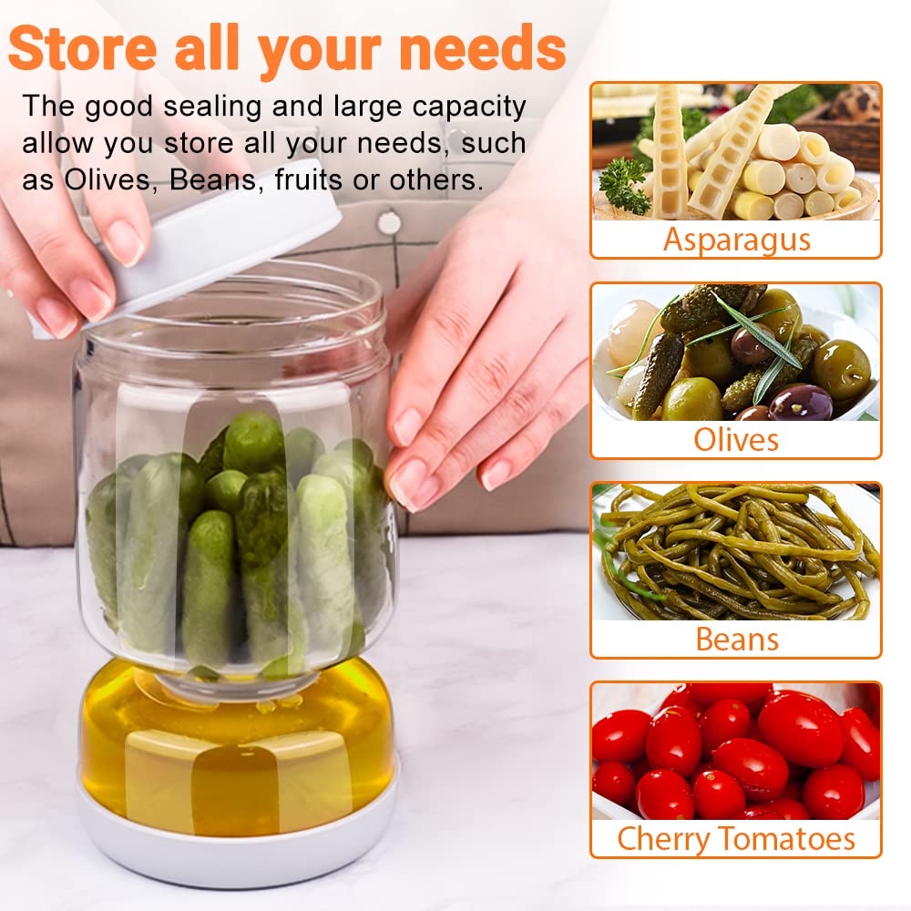 Homnoble fridge-ready jar stores olives and pickles neatly in brine