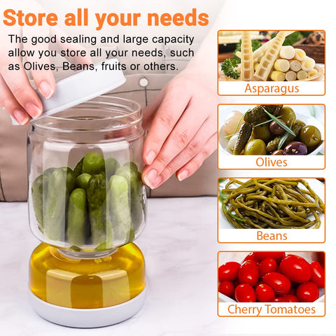 Homnoble fridge-ready jar stores olives and pickles neatly in brine