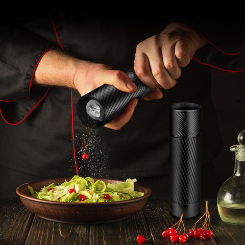Homnoble Pepper Grinder holds about 45 grams of pepper for fewer refills.