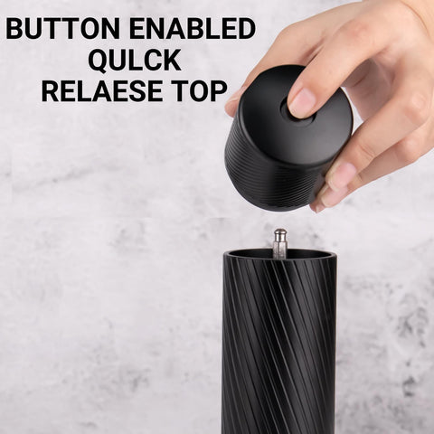 Etched coarseness markings on the Homnoble Pepper Grinder provide precise control over size.