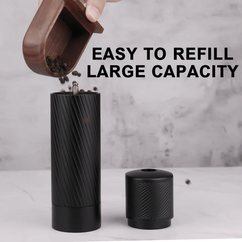 Bottom seal on the Homnoble Pepper Grinder keeps peppercorns fresh and dust-free.