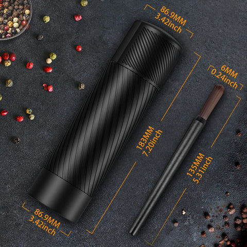 Durable aluminum and stainless parts make the Homnoble Pepper Grinder a long-lasting kitchen companion.