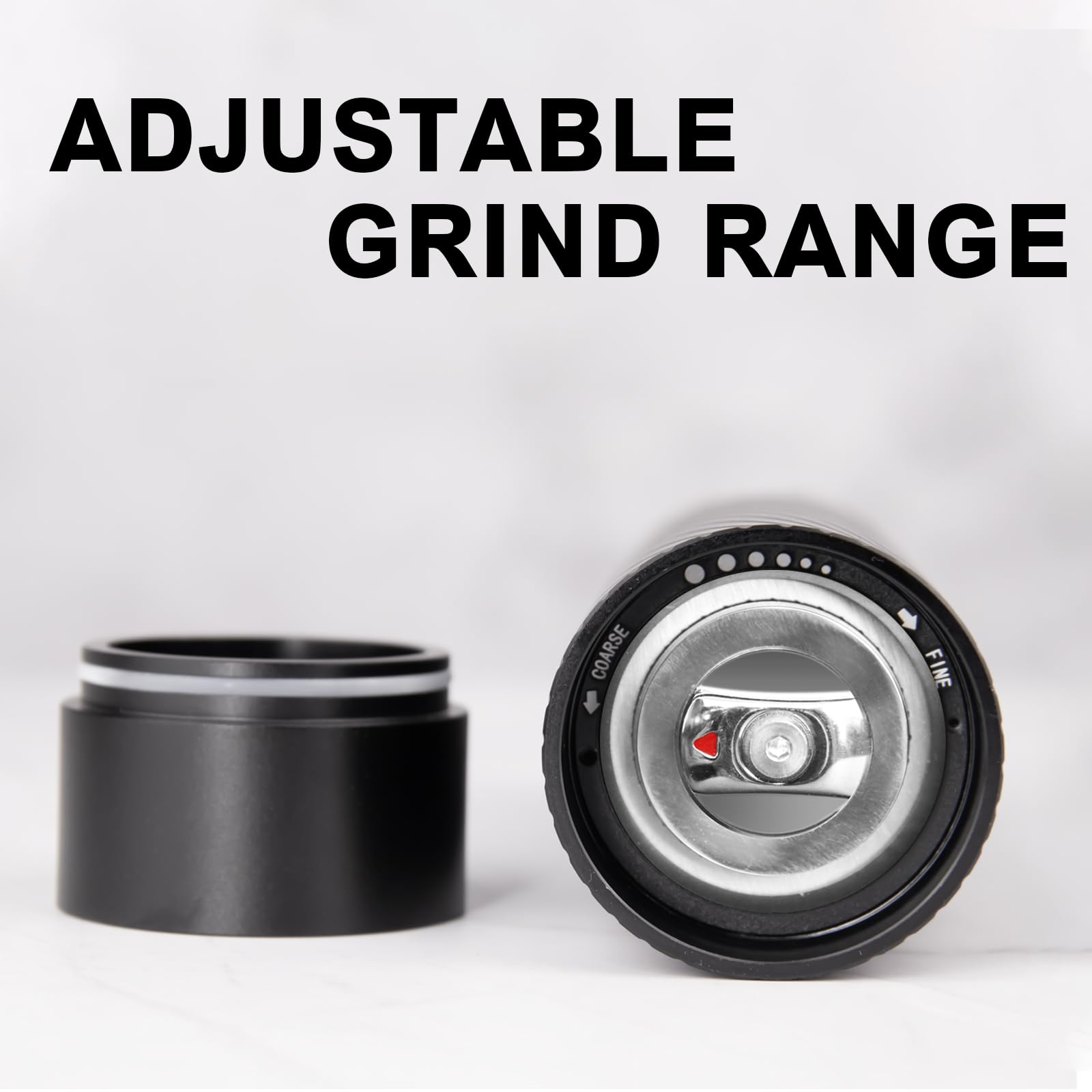 Top-cap design on the Homnoble Pepper Grinder enables quick cap removal during service.