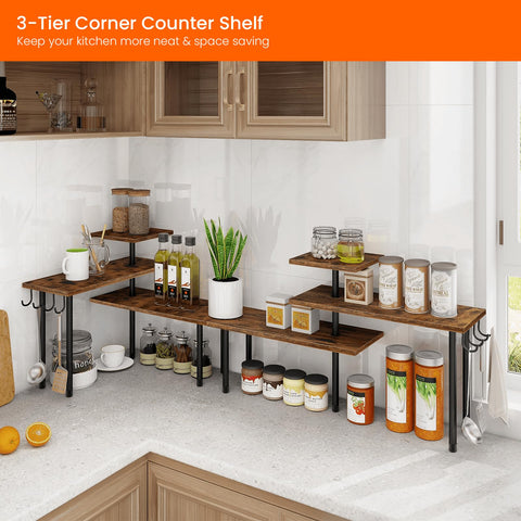Homode over-sink setup maximizes counter space efficiently.