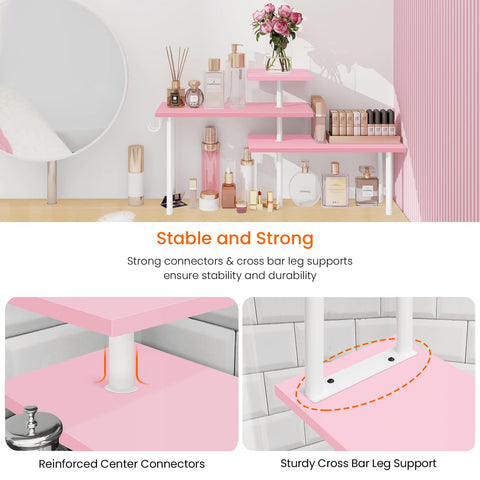 Homode desktop shelf pink suited for compact workspaces
