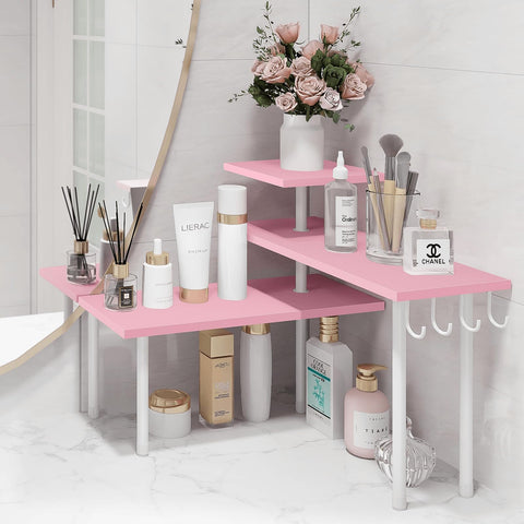 Homode dresser table organizer pink for desk or bedside storage
