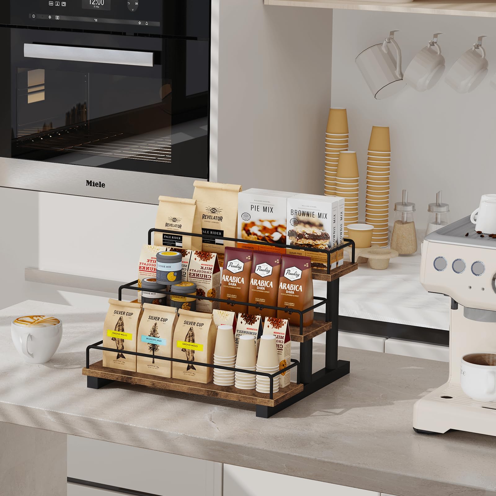 Homode durable wood base offers stable support for glass bottles.