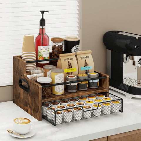 Homode pull-out drawer stores K-Cups for quick, clutter-free refills.