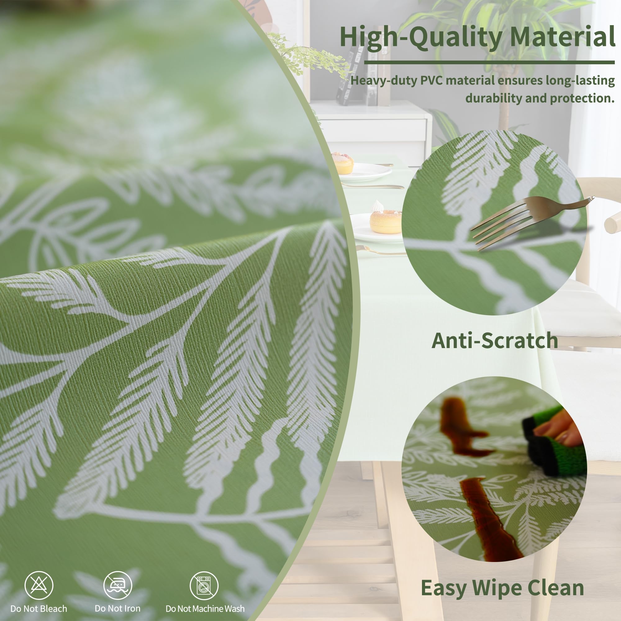 HOMOHEINI flannel backing provides non-slip grip on smooth table surfaces.