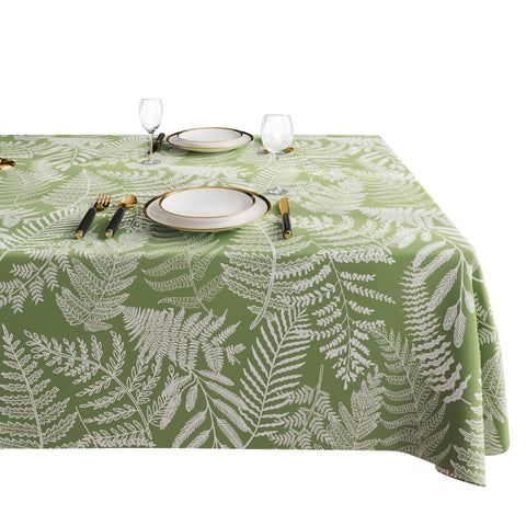 HOMOHEINI rectangle table cloth with green leaves pattern for stylish indoor dining.
