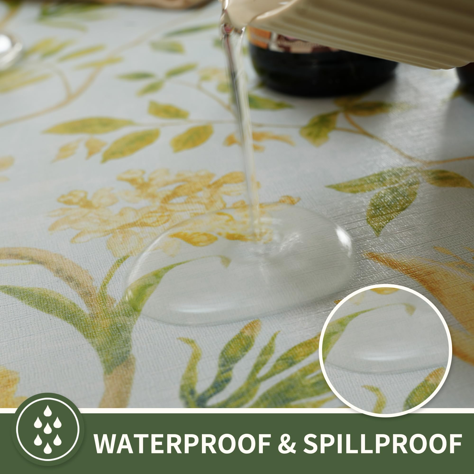 HOMOHEINI rectangle table cloth oil-resistant shields against greasy splashes