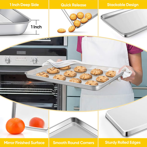 Homokit 1-inch depth sides keep sauces contained during roasting