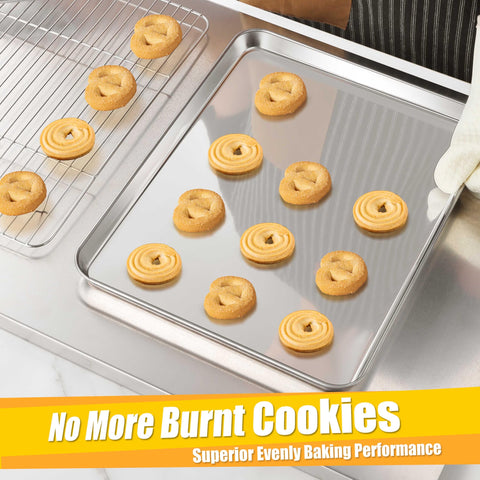 Homokit stainless steel bake sheet delivers consistent browning for cookies and vegetables