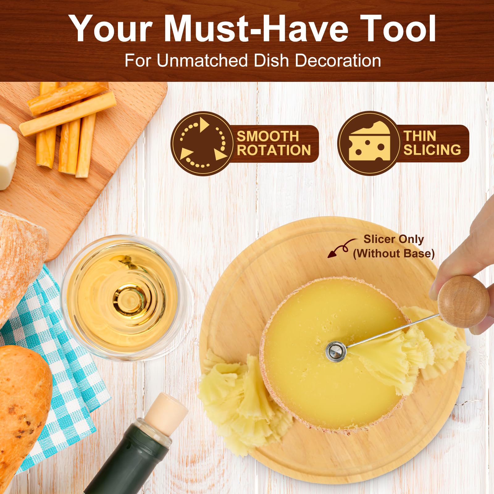 Homoyoyo Cheese Curler Wheel slices hard cheeses with precision.