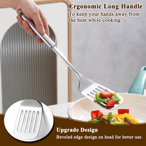 Homquen Slotted Turners close-up demonstrates clean surface and quick flipping.