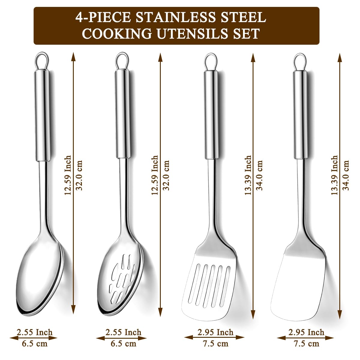 Homquen Solid Spoon close-up highlights sturdy handle and versatile stirring.
