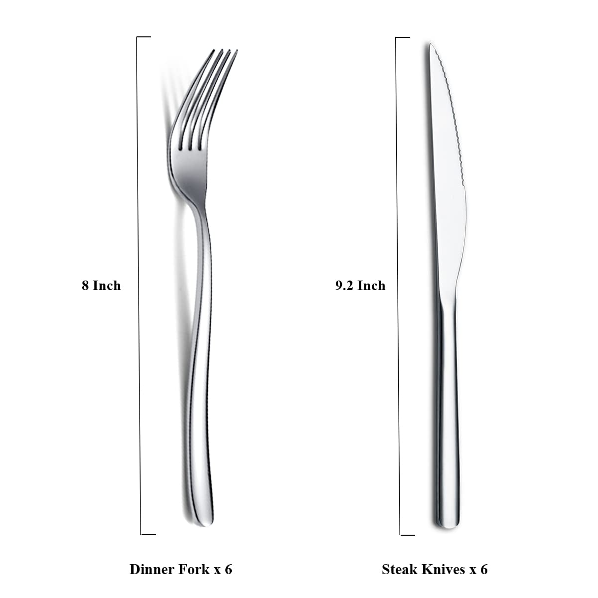 HOMQUEN steak knives with mirror polish add a touch of sophistication to every meal.
