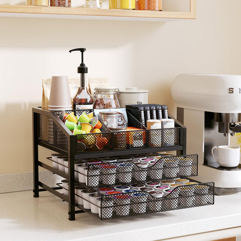 Homsorout Coffee Bar Organizer compact station designed for quick morning routines.