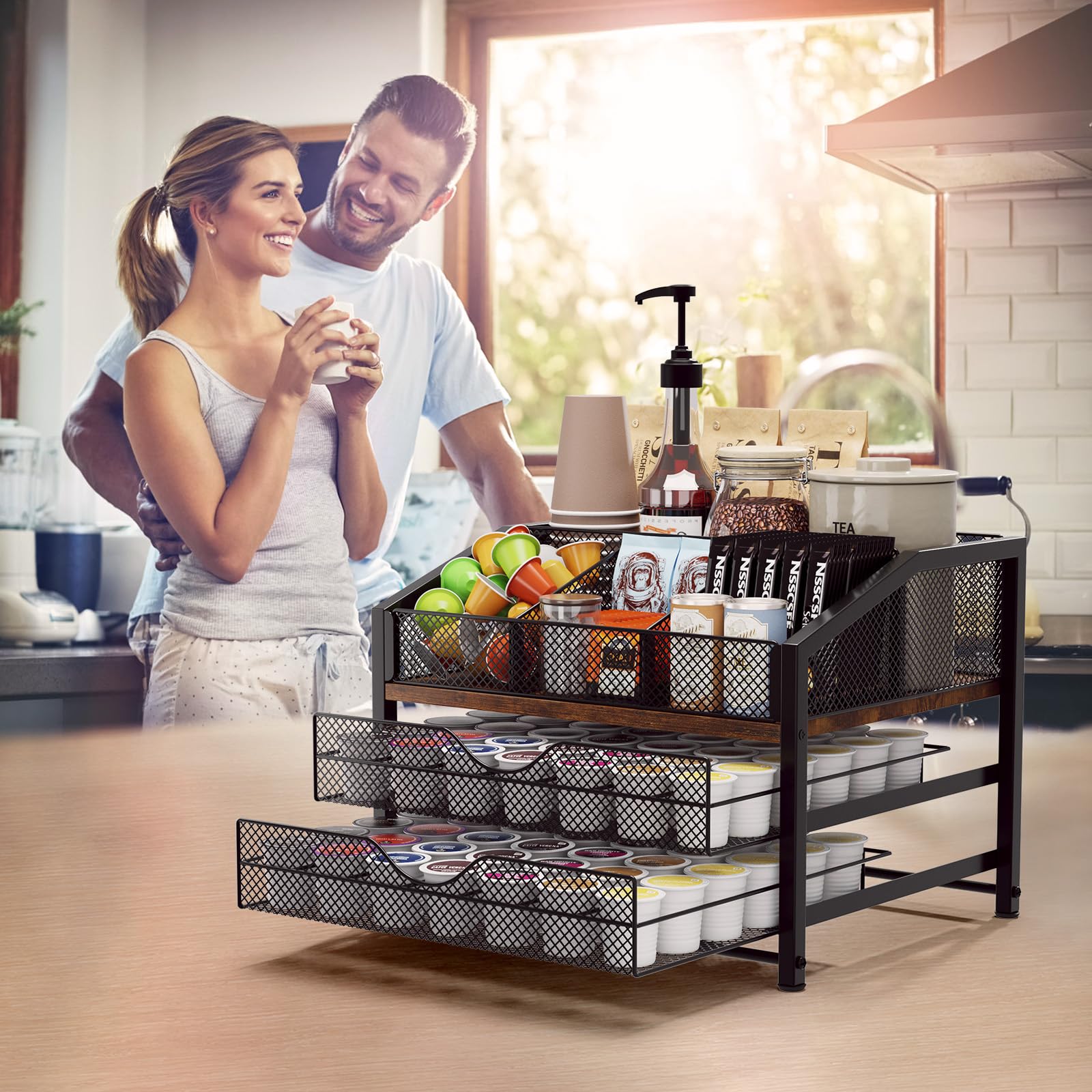 Homsorout durable wood and metal build ensures lasting use and elegance.