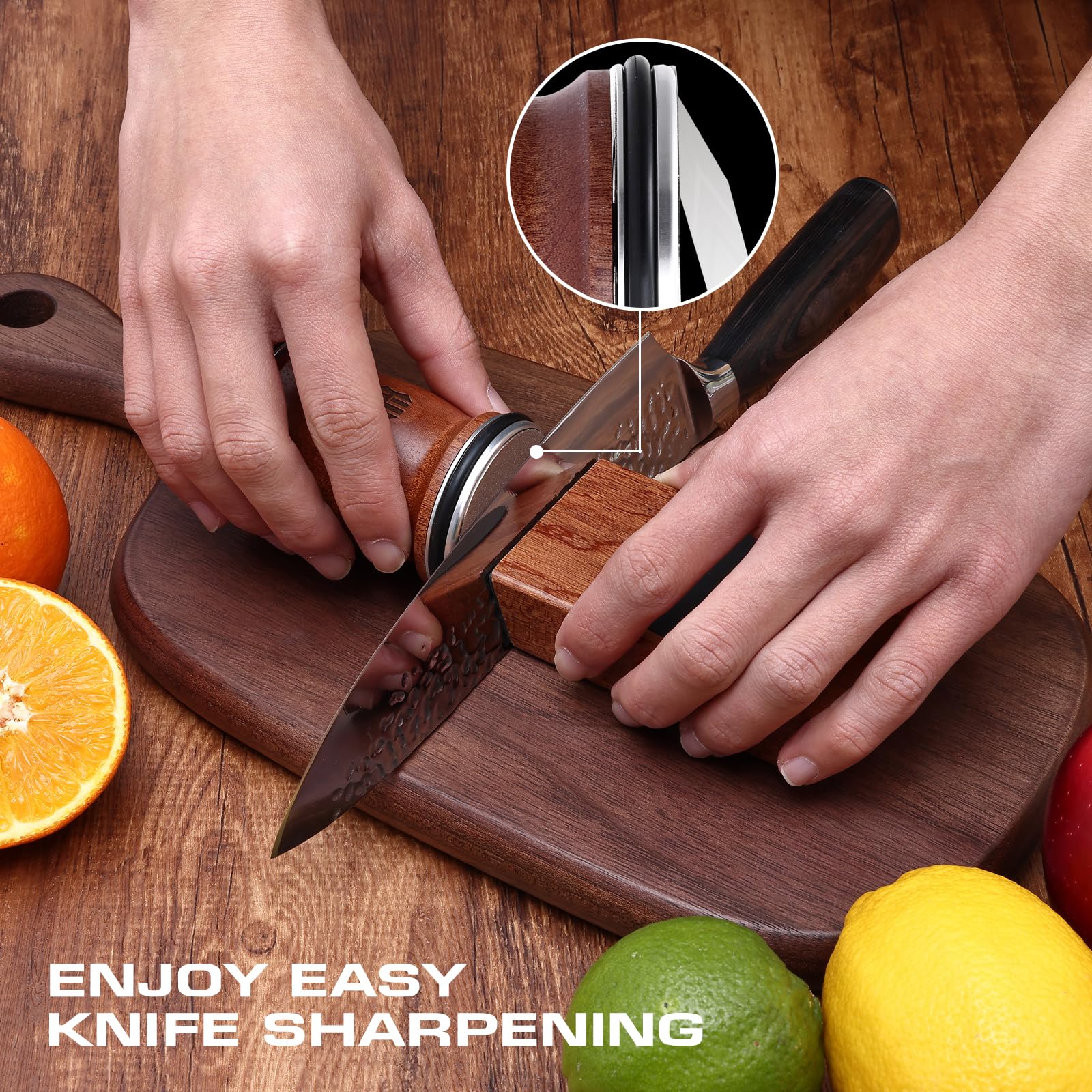 Homultop rolling knife sharpener kit with ceramic disc delivers refined polishing