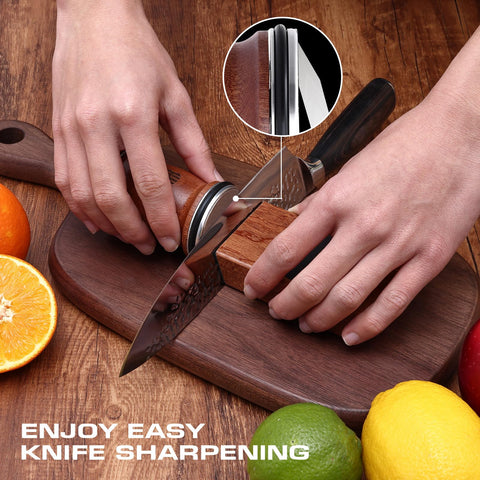 Homultop rolling knife sharpener kit with ceramic disc delivers refined polishing