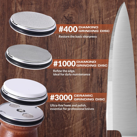 Homultop rolling knife sharpener kit walnut wood body combines durability and style