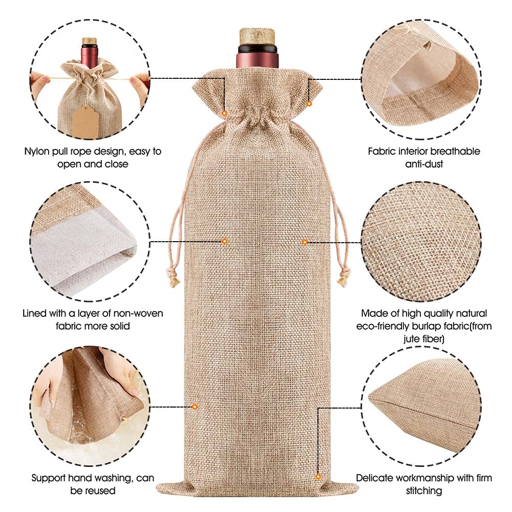 Homum natural jute twine offers easy, neat bottle closures.