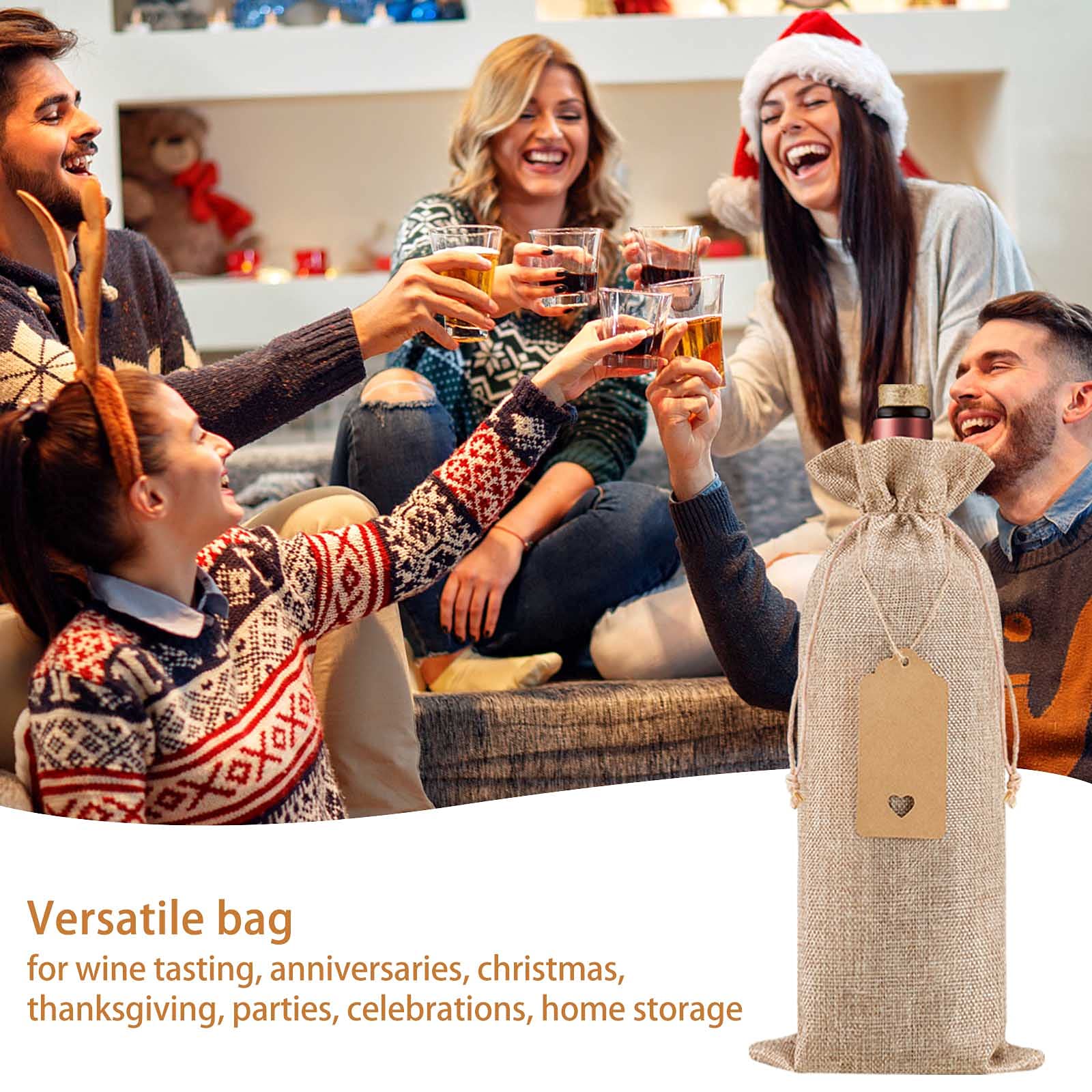Homum wine bags fit most 750 ml bottles for versatile gifting.