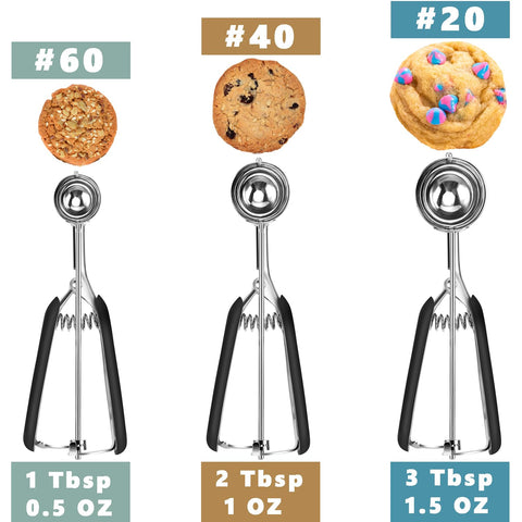 HOMURE H cookie scoop highlighting non-slip grip for secure handling