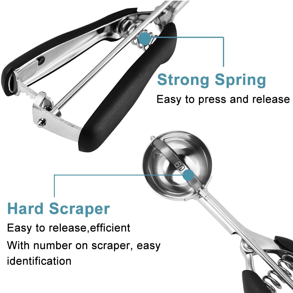 HOMURE H cookie scoop with spring trigger for easy release