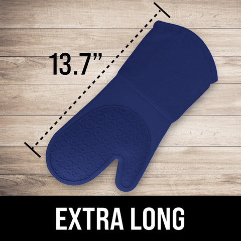 HOMWE oven mitt: long-wrist coverage keeps forearms safe during roasting.