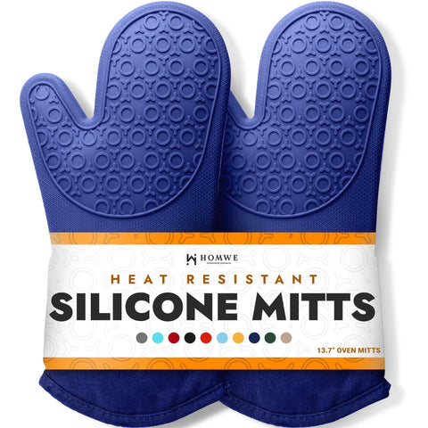 HOMWE oven mitt: close-up stitching shows durable heat protection for kitchen tasks.