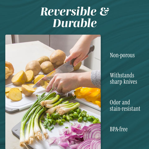 HOMWE cutting board set gray medium ideal for chopping vegetables and meats