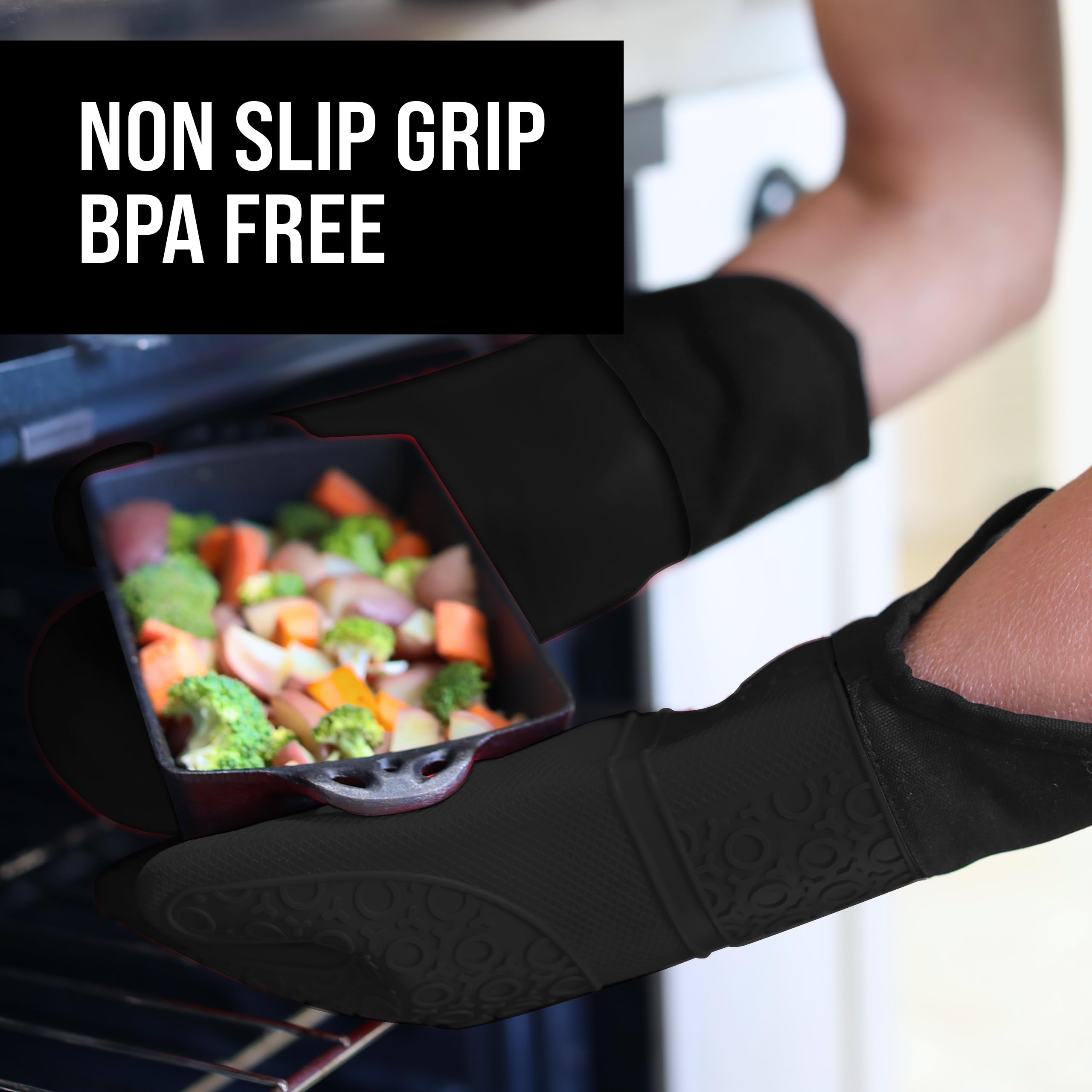 HOMWE easy-clean silicone gloves are machine washable