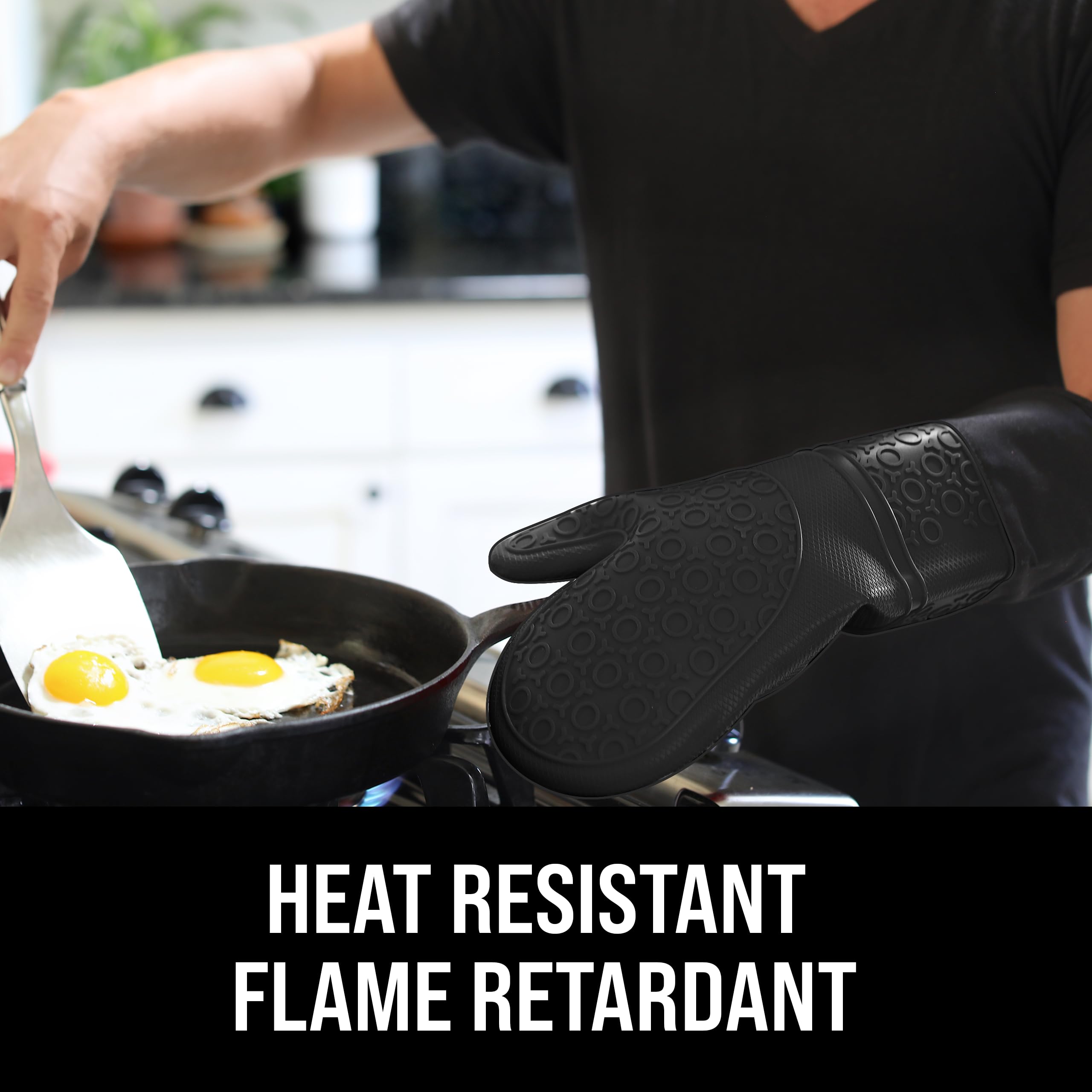 HOMWE steam-resistant waterproof silicone gloves for hot dishes