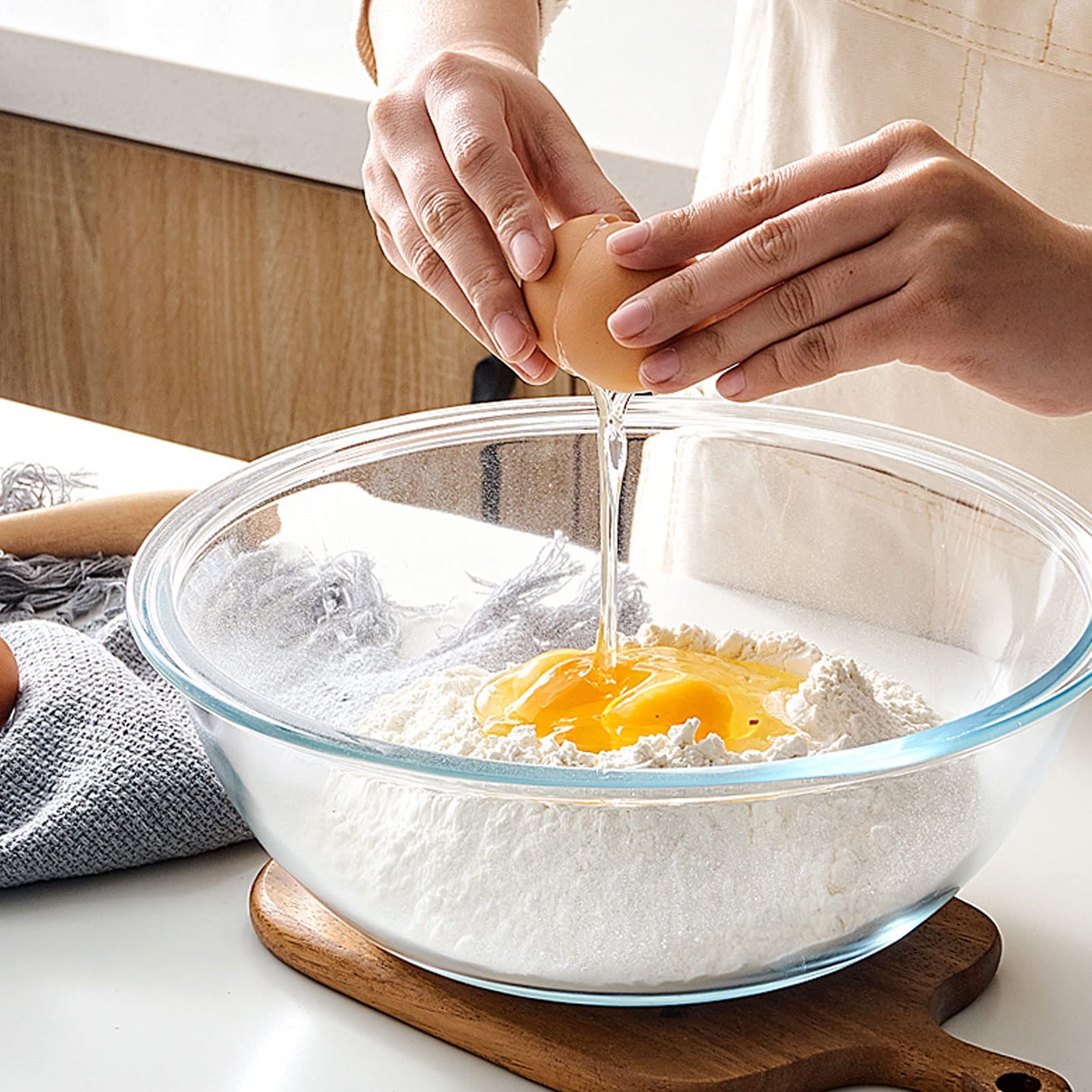 Homwin 1.1qt bowls for quick prep and easy storage.