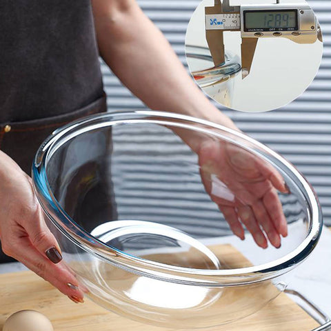 Homwin 2.2qt bowls ideal for batter or salads with lids.
