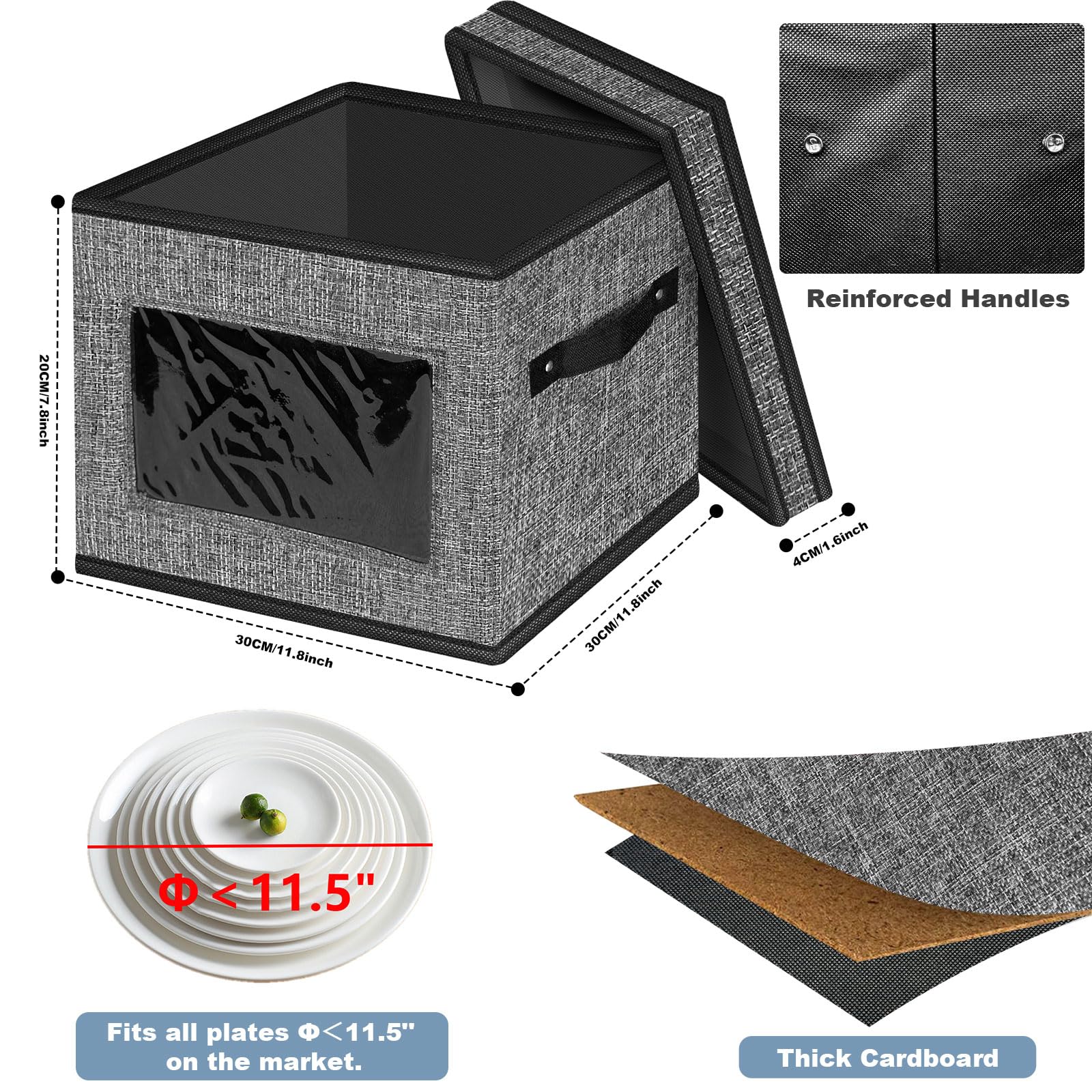 Homyfort china storage box clear window lets you see contents at a glance.