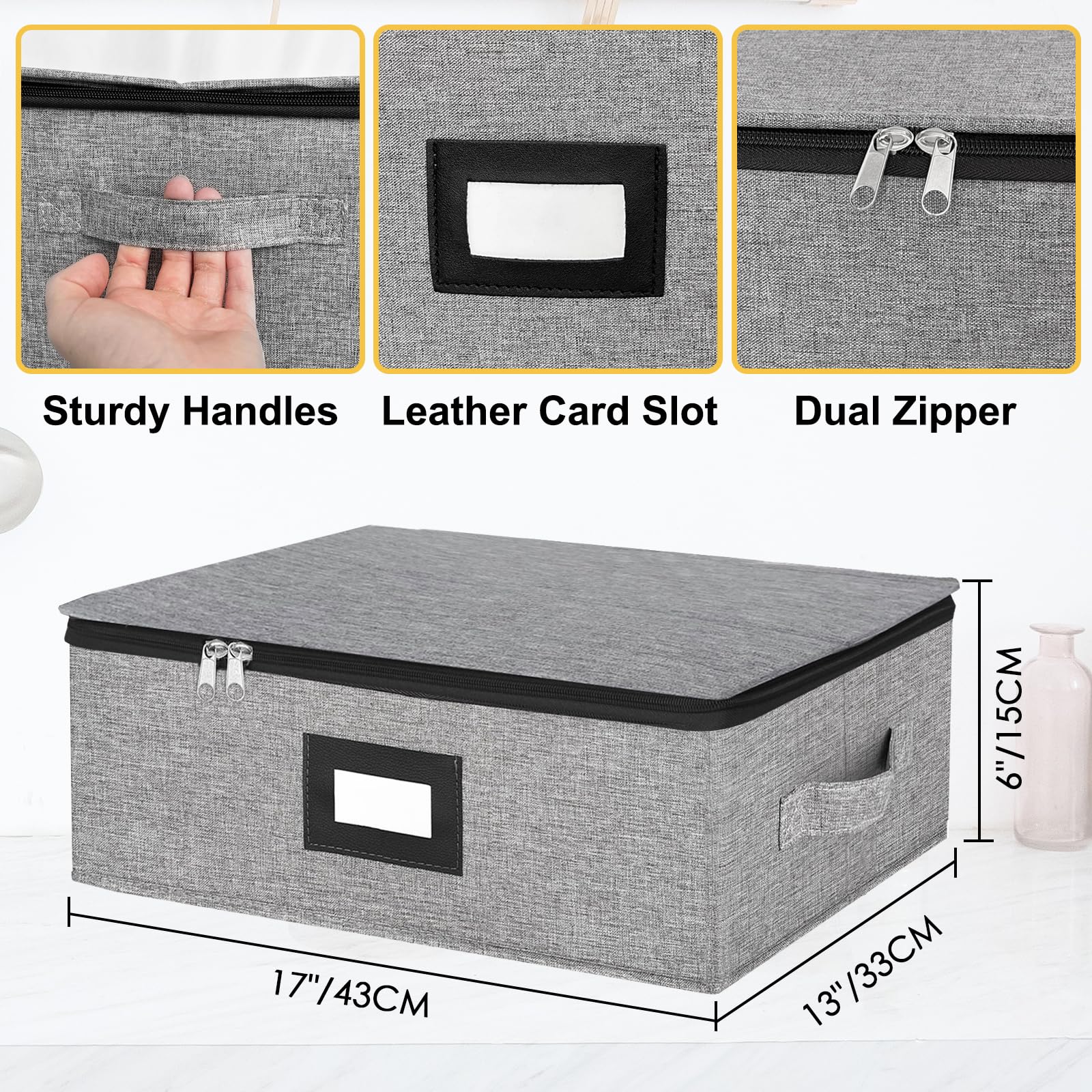 Homyfort lid with label window speeds content identification.