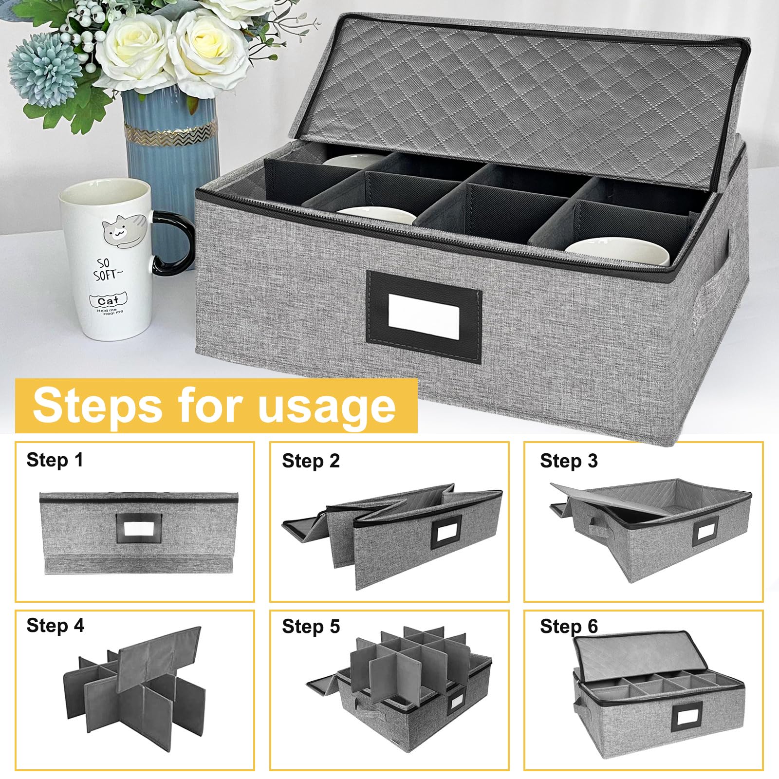 Homyfort stackable design saves cabinet space while keeping mugs organized.