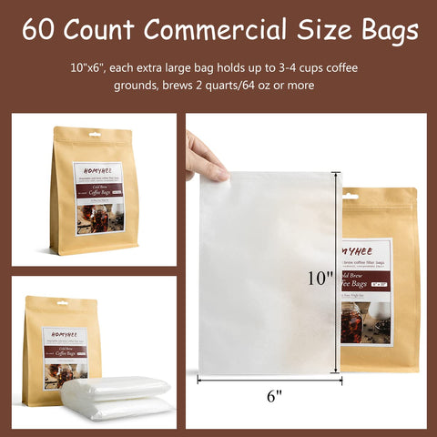 HOMYHEE fine-mesh filter bags with reinforced seams for durable filtering.