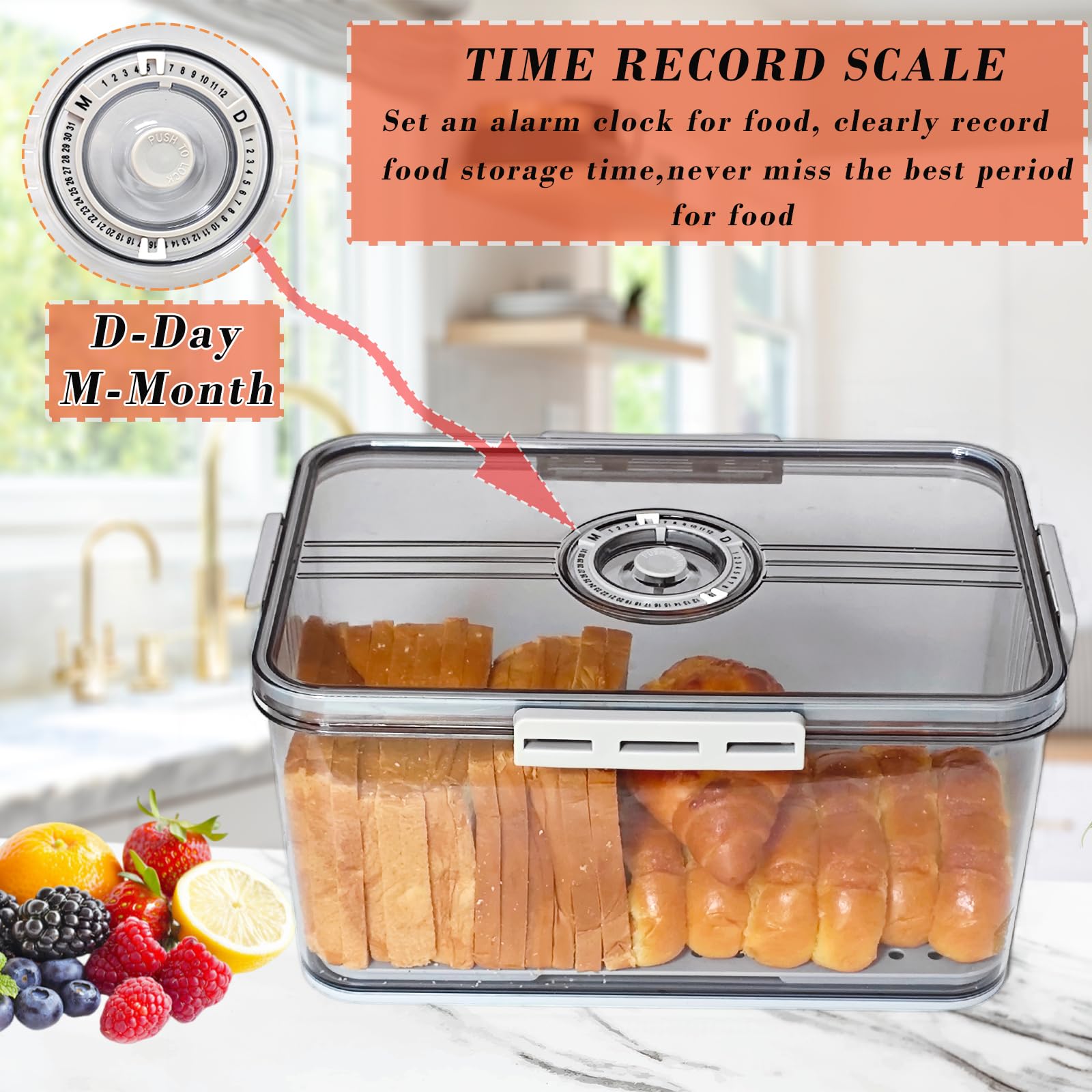 Honbuty bread box airtight seal keeps bread fresh longer