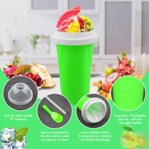 Honbuty Slushie Cup straw-spoon dual-use for mess-free serving.