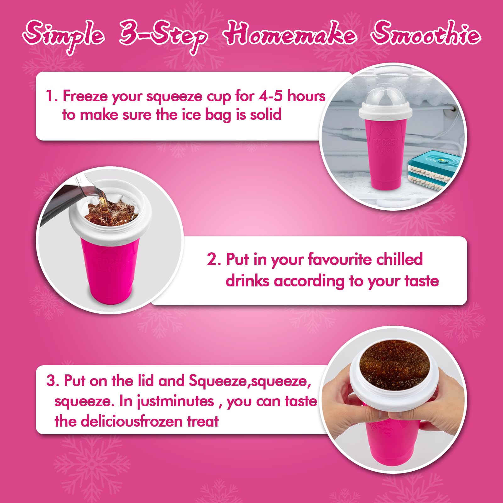 Honbuty Slushie Maker Cup in freezer ready to create fast, refreshing slush.