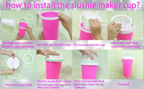 Honbuty Slushie Maker Cup Pink, durable silicone build for repeated use.