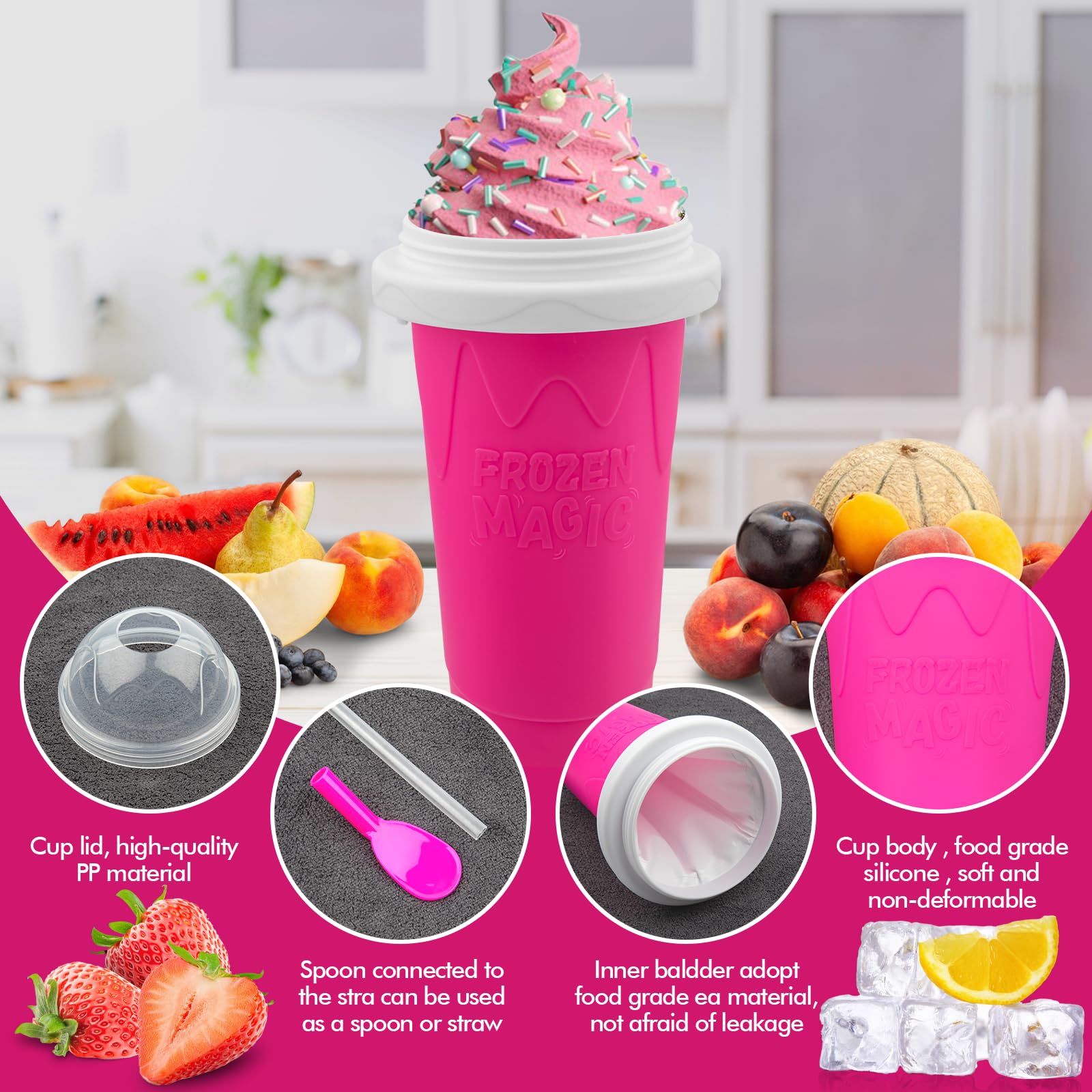 Honbuty Slushie Maker Cup portable travel companion for cooling beverages anywhere.