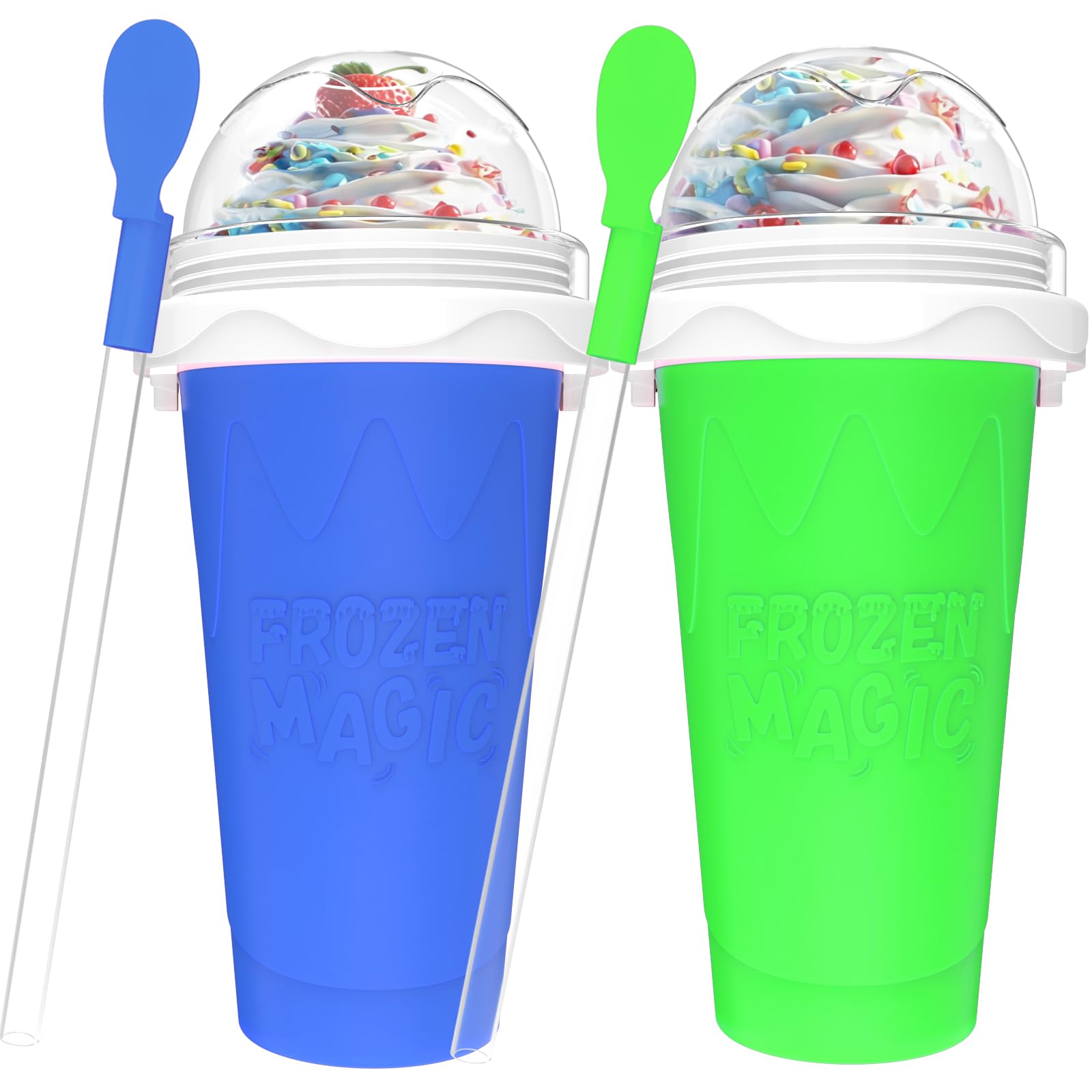 Honbuty slushie maker cup set with two compact cups for quick frozen treats.